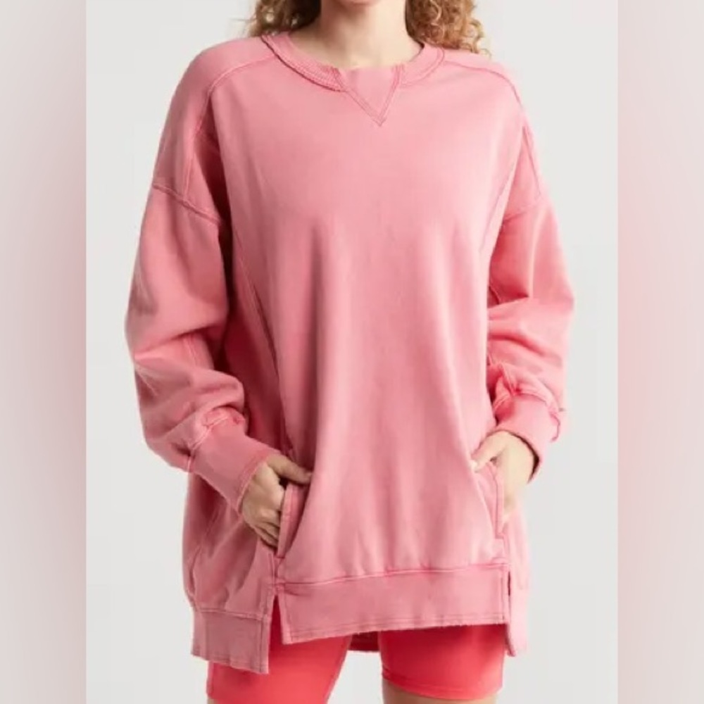 Free People Movement Intercept Oversized Sweatshirt. Electric Sunset. Small